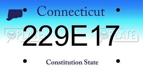 229E17 Connecticut License Plate