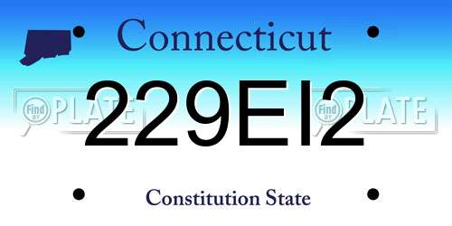 229EI2 Connecticut License Plate