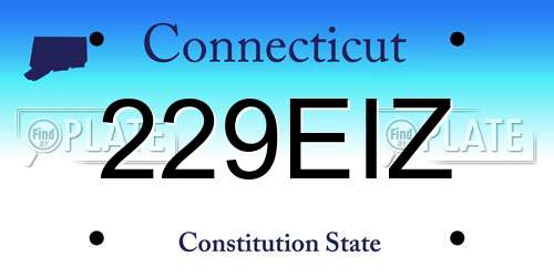 229EIZ Connecticut License Plate