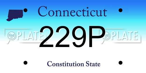 229P Connecticut License Plate