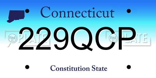 229QCP Connecticut License Plate