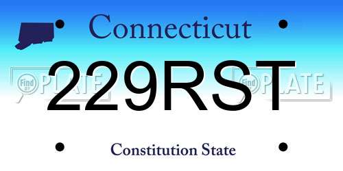 229RST Connecticut License Plate
