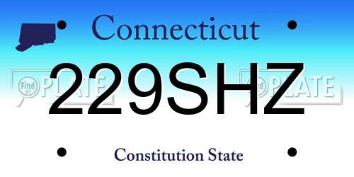 229SHZ Connecticut License Plate