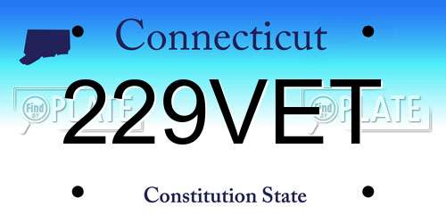 229VET Connecticut License Plate