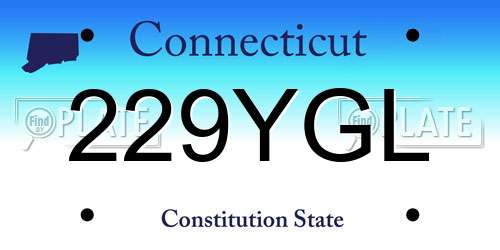229YGL Connecticut License Plate