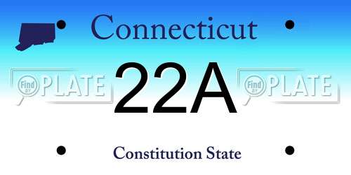 22A Connecticut License Plate