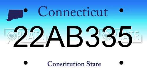22AB335 Connecticut License Plate
