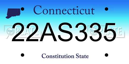 22AS335 Connecticut License Plate