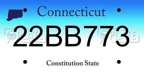 22BB773 Connecticut License Plate