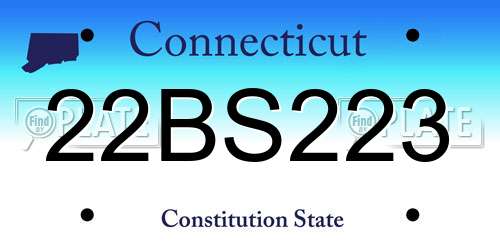 22BS223 Connecticut License Plate