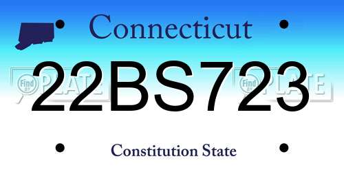 22BS723 Connecticut License Plate