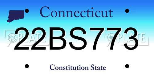 22BS773 Connecticut License Plate