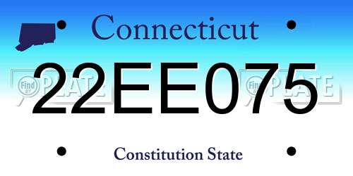 22EE075 Connecticut License Plate