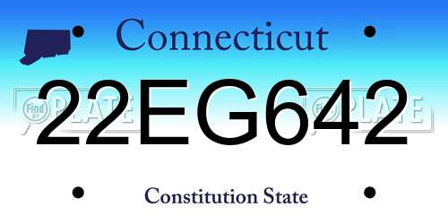 22EG642 Connecticut License Plate