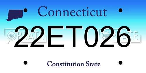 22ET026 Connecticut License Plate