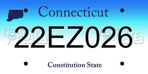 22EZ026 Connecticut License Plate