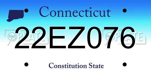 22EZ076 Connecticut License Plate