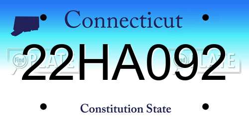 22HA092 Connecticut License Plate