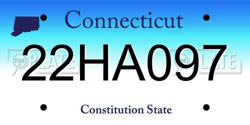22HA097 Connecticut License Plate