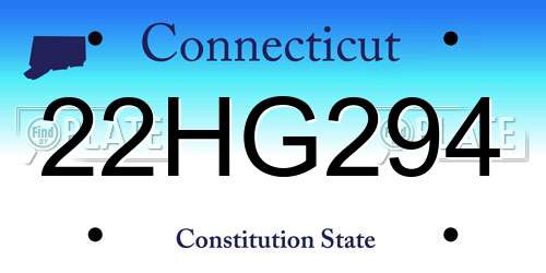22HG294 Connecticut License Plate