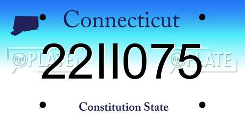 22II075 Connecticut License Plate