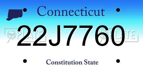 22J7760 Connecticut License Plate