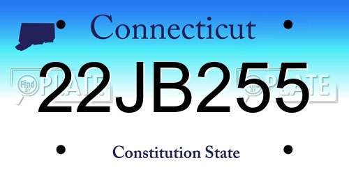 22JB255 Connecticut License Plate