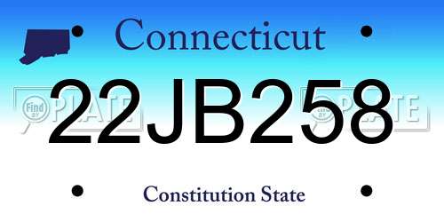22JB258 Connecticut License Plate
