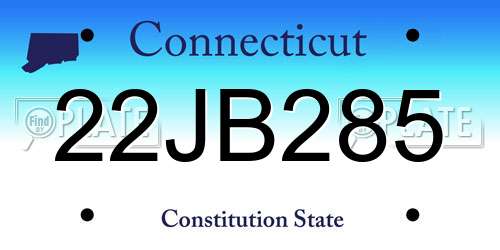 22JB285 Connecticut License Plate