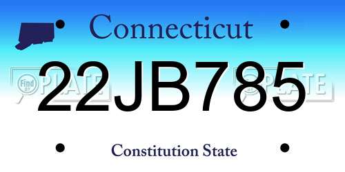 22JB785 Connecticut License Plate