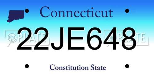 22JE648 Connecticut License Plate