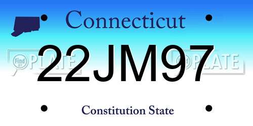 22JM97 Connecticut License Plate