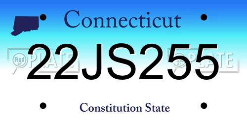 22JS255 Connecticut License Plate