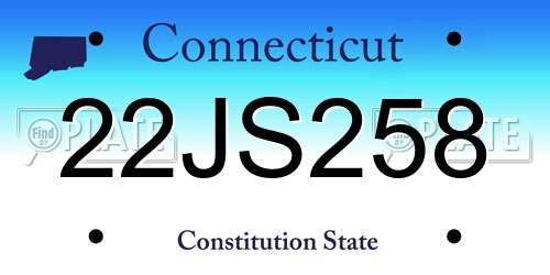 22JS258 Connecticut License Plate