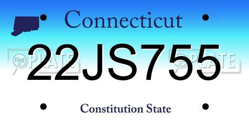 22JS755 Connecticut License Plate