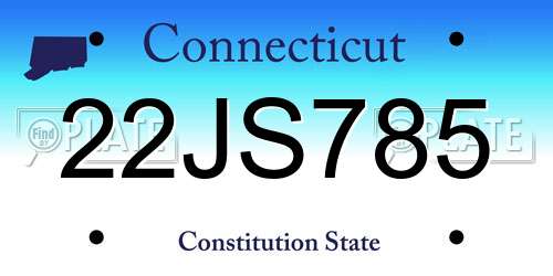 22JS785 Connecticut License Plate