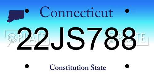 22JS788 Connecticut License Plate