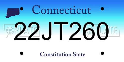 22JT260 Connecticut License Plate