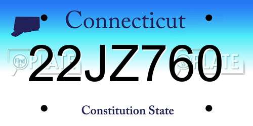 22JZ760 Connecticut License Plate