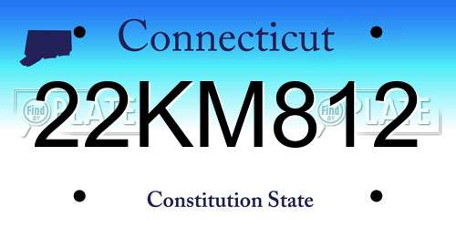 22KM812 Connecticut License Plate