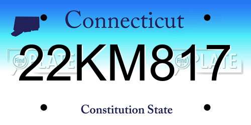 22KM817 Connecticut License Plate