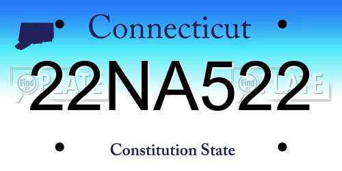 22NA522 Connecticut License Plate