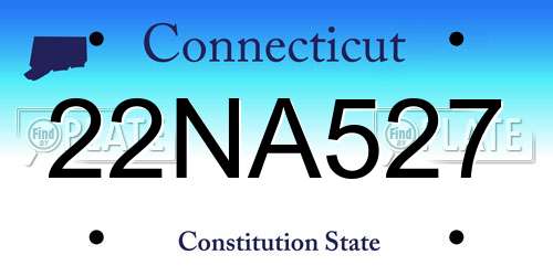 22NA527 Connecticut License Plate