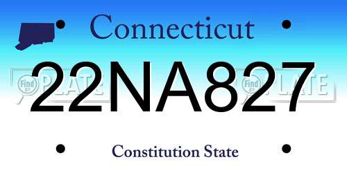 22NA827 Connecticut License Plate