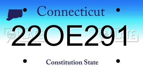 22OE291 Connecticut License Plate
