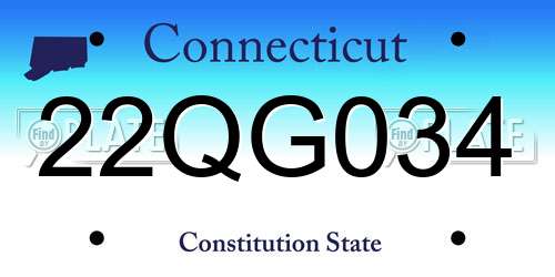 22QG034 Connecticut License Plate