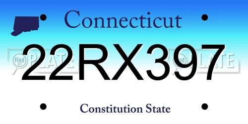22RX397 Connecticut License Plate
