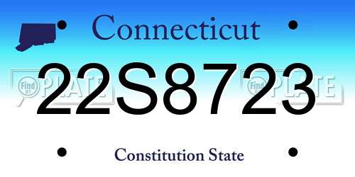 22S8723 Connecticut License Plate