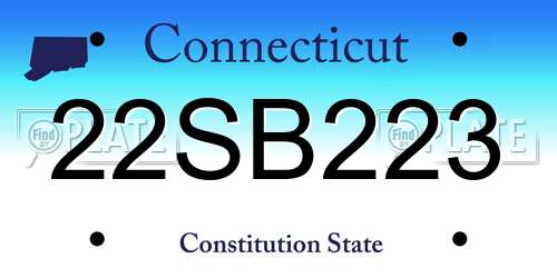 22SB223 Connecticut License Plate