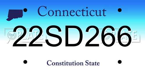 22SD266 Connecticut License Plate